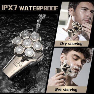 Електричний бритва для голови 5-в-1 для лисин, водонепроникний акумуляторний тример для голови, бороди, носа та обличчя - набір для догляду