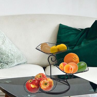 Багатоярусна корзина для фруктів та овочів CUKE2BEET, 3 рівні, чорна