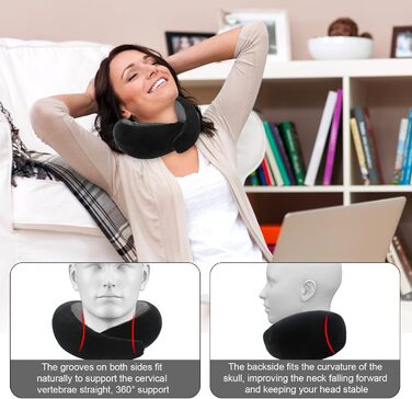 Подушка для шиї у подорожах: бамбукова, з маскою для очей, Memory Foam, для авто, поїздів, літака та офісу