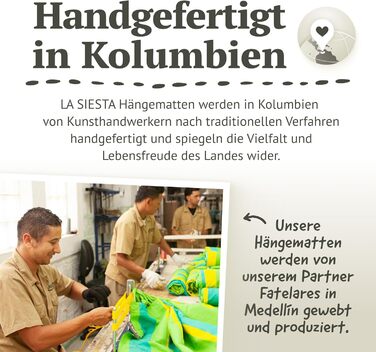 Гамак LA SIESTA® Brisa - класичний, ручної роботи з Колумбії, 160 см, блакитний, для дому та відпочинку на природі