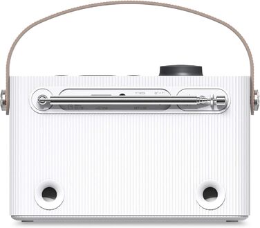 Inscabin M60: Портативне DAB/DAB+ FM-радіо з Bluetooth, стерео та подвійним будильником. Акумуляторний, стильний дизайн (білий)