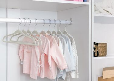 Плечики для дитячого одягу ManGotree з велюру, 30 шт. з обертовим гачком, плечики для дітей та дитячого одягу, бежеві