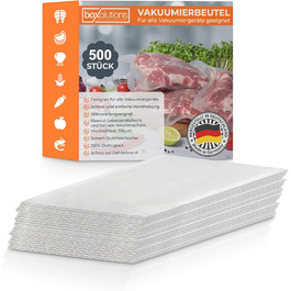 Boxolutions Pro Vacuum Bags for all devices - with 170?m extra strong and tear-resistant - 17.5x25cm - honeycomb structure - BPA-Free - aroma-proof - 500 pieces