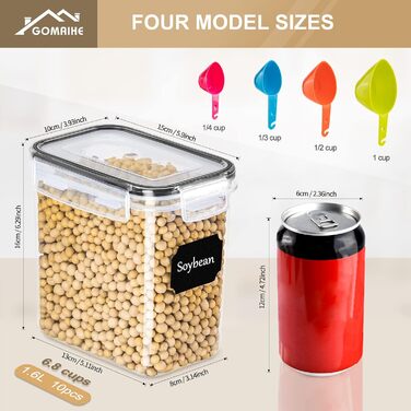 Набір контейнерів для зберігання GoMaihe 12 шт. з кришкою, 800 мл, чорний: герметичні, для продуктів, без BPA, придатні для миття в посудомийній машині