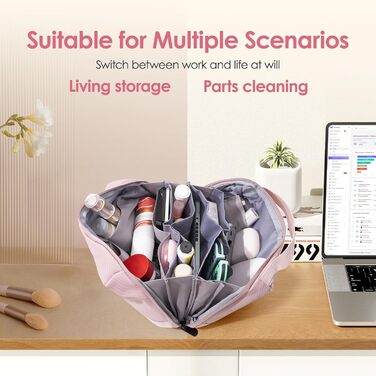 LENTION Cable Organizer Bag, Electronics Travel Cable Bag, Tech Pouch, Travel Cable Bag for Charging Cables, External Hard Drive, USB Hub, Charger, SD Card, Everyday Items (Pink)