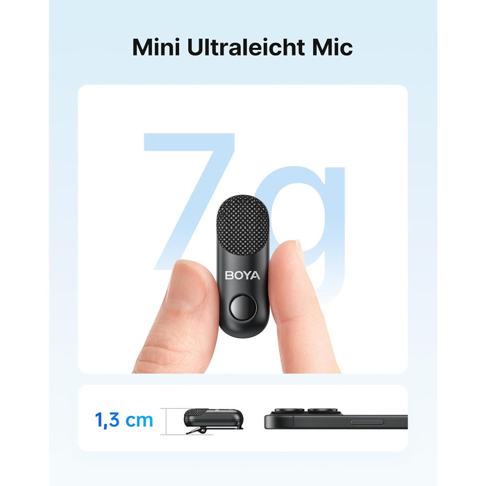 BOYA Magic-05: Бездротовий мікрофон для iPhone 15/16, Android, USB-C. Lavalier, ручний, настільний, для камери та стрімінгу