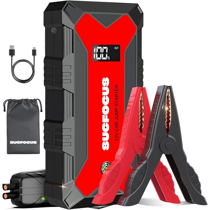 Powerbank для автомобіля Starthilfe 4000A: Зарядний пристрій для авто 12V (до 9L бензин/8.5L дизель) з LED-ліхтариком та USB 3.0