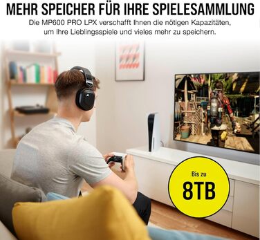 SSD Corsair MP600 PRO LPX 4TB M.2 NVMe PCIe Gen4 для PS5 (7100 МБ/с, 6800 МБ/с, компактний форм-фактор)