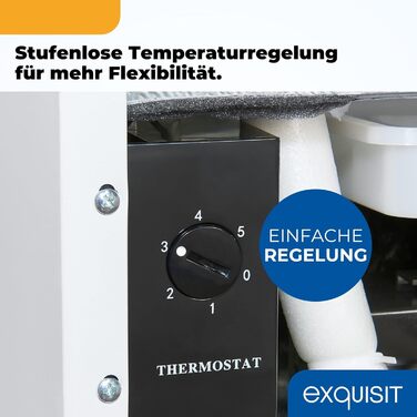 Exquisit KB505-V-040E: Міні-холодильник Exquisit 40л, білий, ширина 45 см, висота 51 см, двері відкидні, без морозильної камери