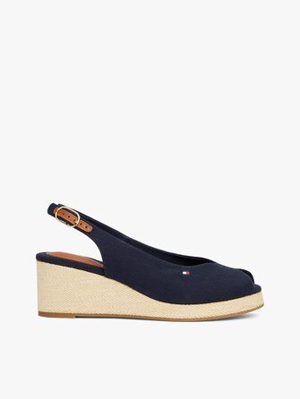 Сандалії жіночі Tommy Hilfiger Flag Mid Wedge Espad SLIN, сині (40 EU)