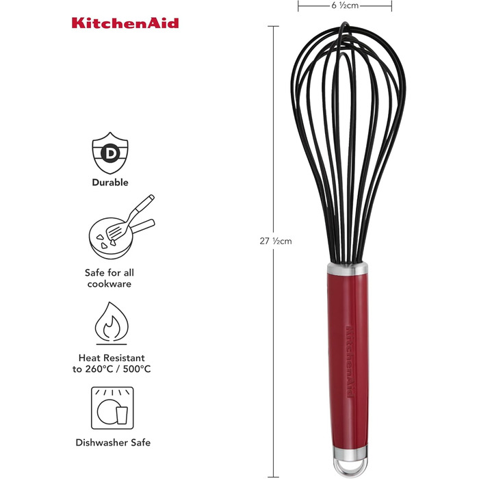 Віночок силіконовий KitchenAid Classic Empire Red (Червоний) - для тіста, збивання