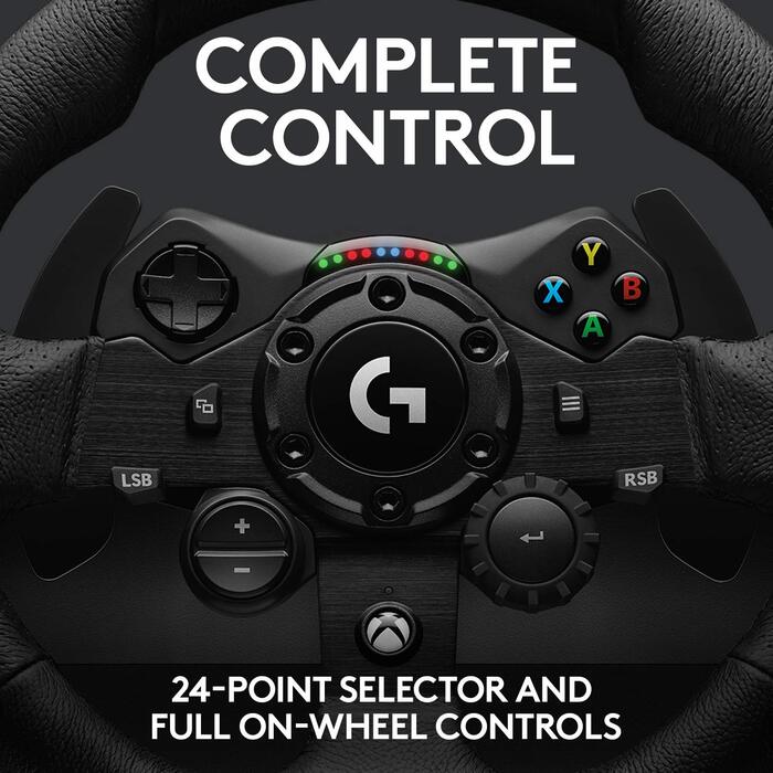 Рульове колесо Logitech G923 TRUEFORCE з педалями для Xbox Series X|S, Xbox One/PC, з технологією TRUEFORCE, 1000 Гц, чорне