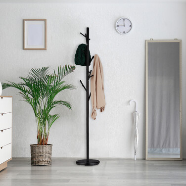 Relaxdays Black Tree-Shaped Coat Rack