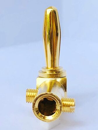 Гоайсер штекер бананний кутовий 24K позолочений для акустичних кабелів - (12 шт.) (4 пари)