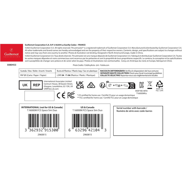 Thrustmaster T.16000M FCS Space Sim Duo: комплект для космічних симуляторів (PC)