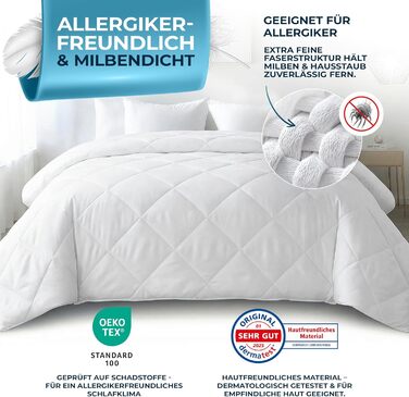 Літня ковдра Glückstoff® 135x200 см: сертифікована в Німеччині, з Öko-Tex наповнювачем, легка та дихаюча