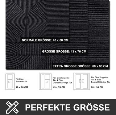 Килимок для дому та вулиці 43x76 см - антиковзкий, водонепроникний, легко миється. Килимок для входу, тераси, саду, коридору (темно-сірий)