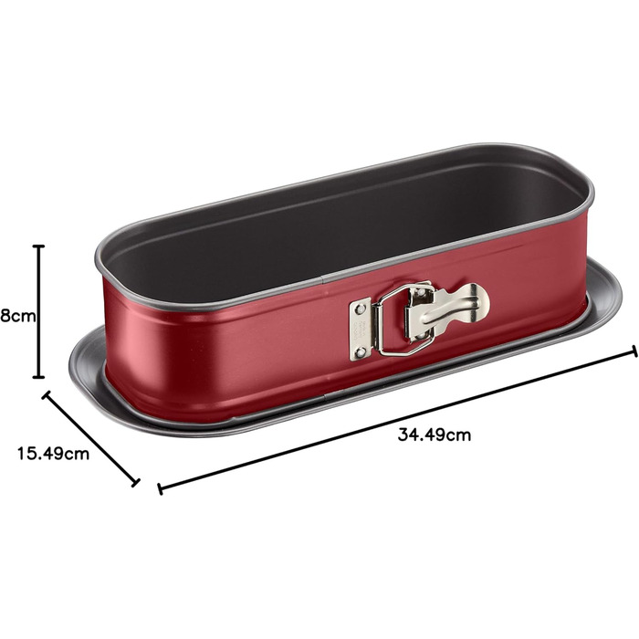 Форма для випічки Tefal Delibake з кришкою, 30x11 см, червоно-сіра - антипригарна форма для кексів та пирогів