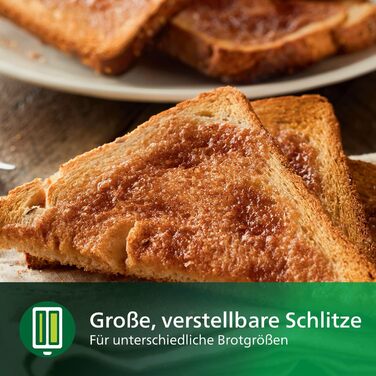 Philips Toaster – 2 Toast Slots, 8 Levels, Bun Tray, Defrost Function, Automatic Shut-off, Black/Silver (HD2516/90) Single