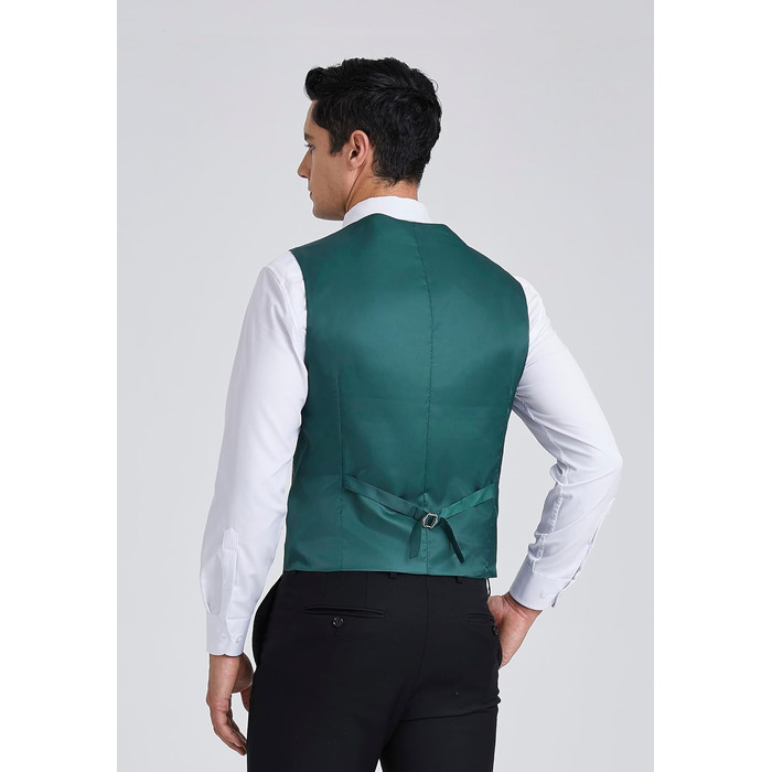 Жилет для чоловіків Enision: однотонний, з кишенями, для весілля, діловий стиль, розміри XS-4XL (4XL, блакитно-зелений)