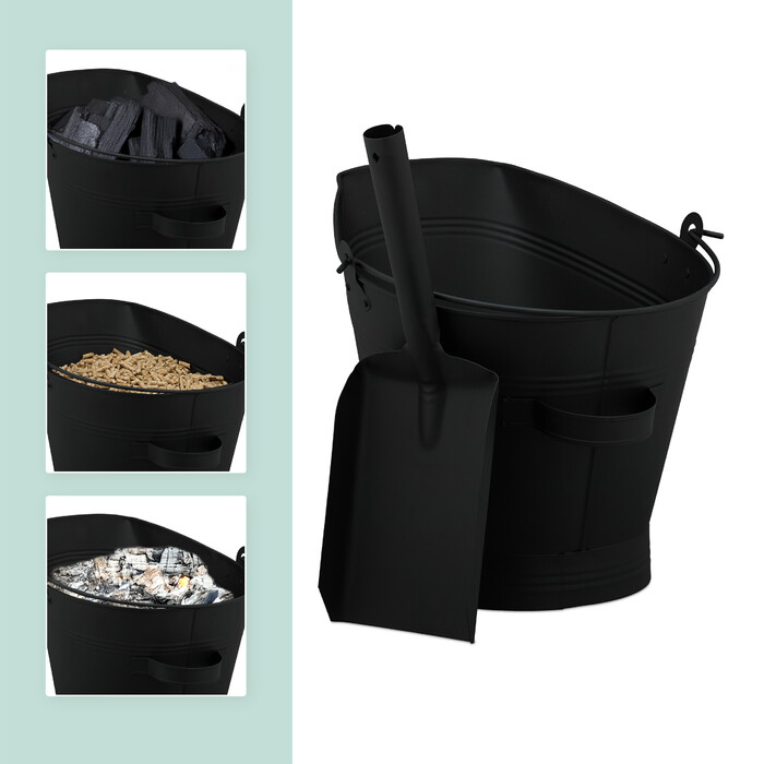 Relaxdays Ash Bucket with Shovel 11 L