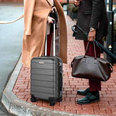 Набір валіз TANTOMI 3 шт., ABS, сірий (20/24/28 дюймів)