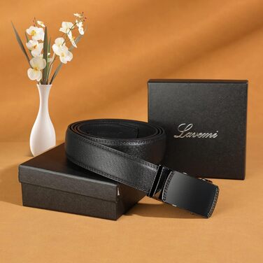 Чоловічий ремінь Lavemi з італійської шкіри, 2 кольори, регульований, чорний