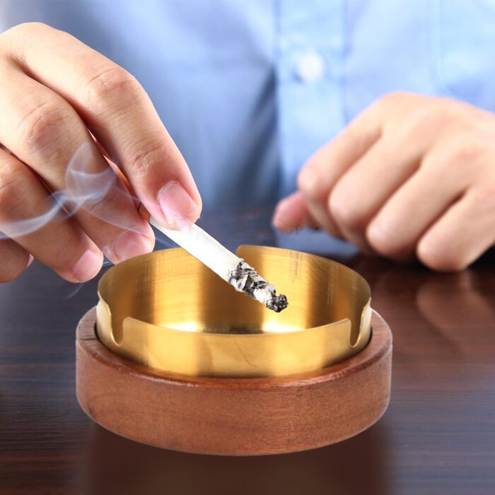 Дзеркальний попільничка для вулиці з дерева Рунає, 90 мм, горіх, з кришкою та знімною вставкою з нержавіючої сталі, для авто, офісу, вітальні, подарунок для чоловіків, дідуся, тата, чоловіка