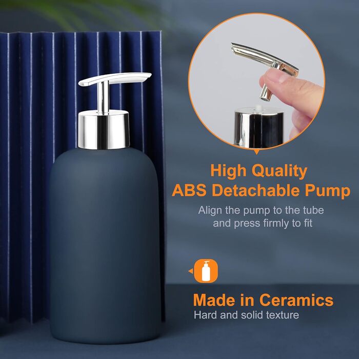 Набір аксесуарів для ванної кімнати DUFU, блакитний, 4 шт., кераміка. Включає мильницю, дозатор мила та 2 чашки.