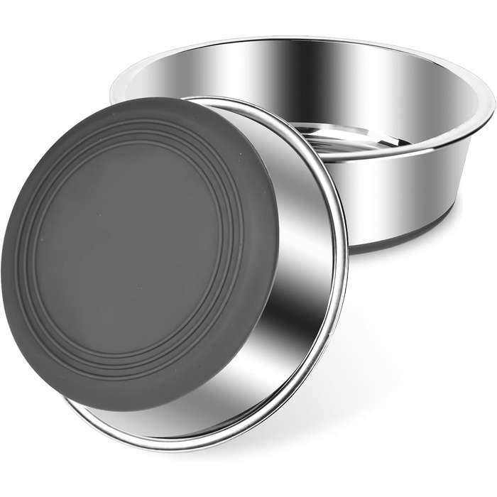 Набори мисок для собак з нержавіючої сталі (4 шт.) з антиковзким дном, для корму та води, підходять для собак маленьких, середніх та великих порід. Миски для собак з нержавіючої сталі, об'єм 900 мл.