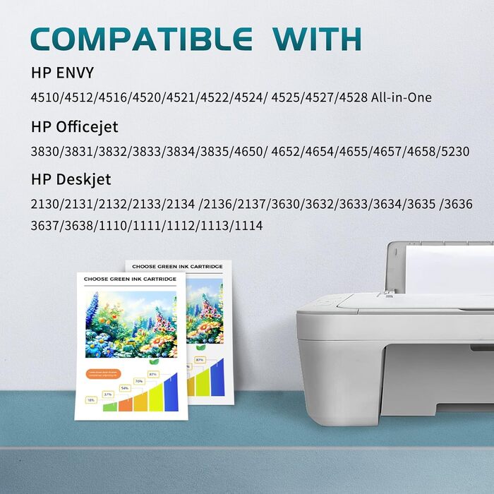 Комплект картриджів ZIPRINT 302 XL для принтерів HP Envy 4520, 4524, 4525, DeskJet 2130, 3630, 3636, Officejet 3830, 3831, 5230 (чорний та кольоровий, 2 шт.)