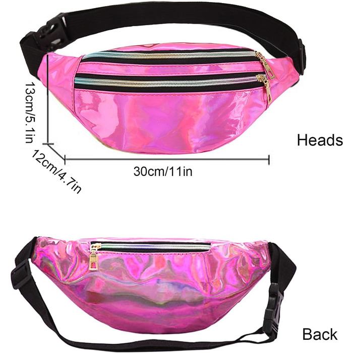 Стильна поясна сумка-фенні-пак AYNKH з трьома відділеннями, водонепроникна, унісекс (ясний рожевий)