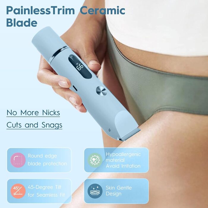 Електричний триммер для жінок, Bikini-trimmer, водонепроникний, для догляду за тілом (Blue)