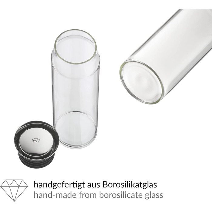 alfi 2417020100 flowMotion Carafe, Borosilicate Glass, Single-Wall, 1 L