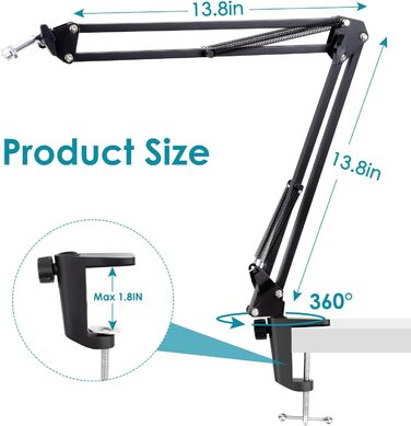 Кріплення для мікрофона Blue Snowball iCE, Popschutz та гнучкий канал для кабелів, сумісний з кріпленням Blue Snowball від YOUSHARES