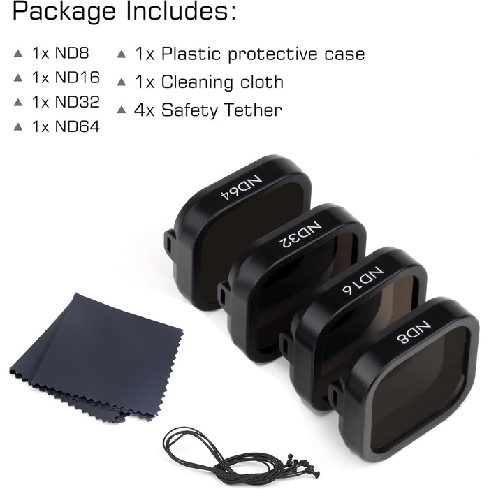 Фільтри для GoPro Hero 13: Набір ND/CPL для підводної зйомки (4 шт.)