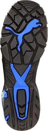 Робоче взуття PUMA SAFETY RIO BLACK LOW S3 SRC чорне, синьо-чорне для чоловіків, 43 EU, з алюмінієвою захисною капою та захистом від проколів