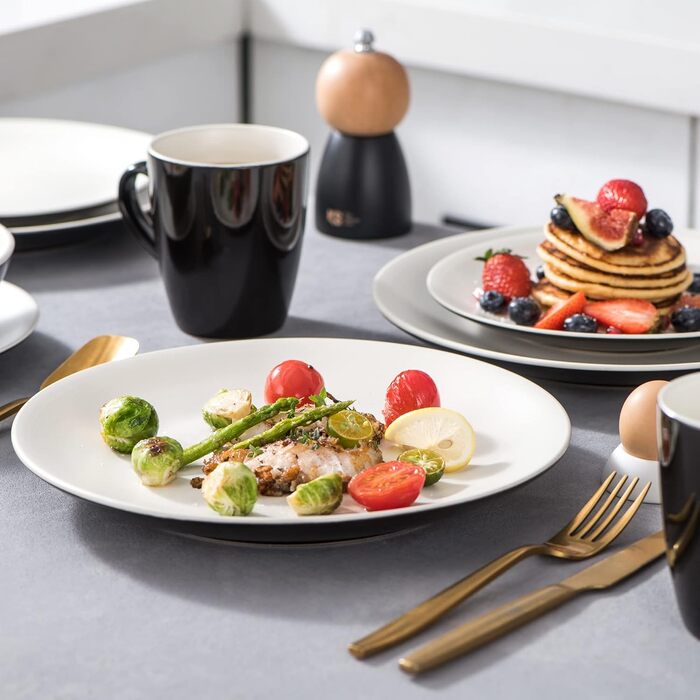 Набір посуду для 4 осіб LENTO Beige, 16 частин, кераміка, вінтажний стиль