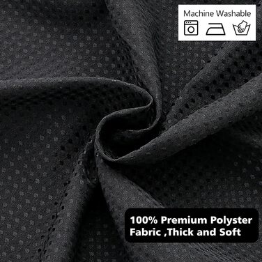 Штора для душу миюча текстильна поліестер 180x180 см чорна з кільцями (1 шт.)