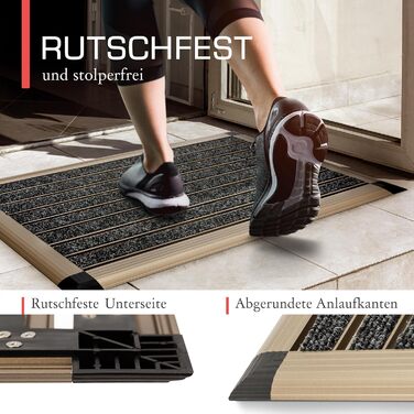 Aluminum Outdoor Doormat - 50x80cm - Rust-Proof, Non-Slip - Champagne Gold