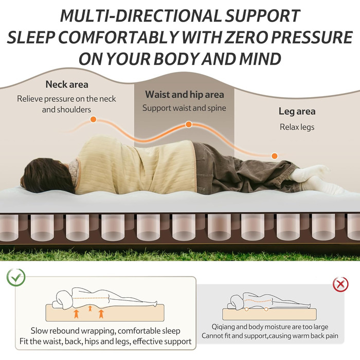 Надувний матрац Naturehike Luftbett 3 місця з насосом 200x180x25 см - для кемпінгу, дому, подорожей. Самонадувний, портативний, великий, коричневий