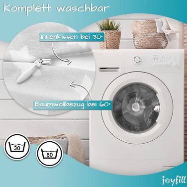 Подушка для вагітних та годування Joyfill® 190 см з мікроперлинами, сіра зі зірками, тиха та зручна, зроблено в Німеччині