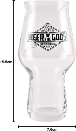 Набір з 3 склянок для крафтового пива Stout від Wacken Brauerei | 300-500 мл | Склянка для IPA, Pale Ale | Стійке до миття в посудомийній машині