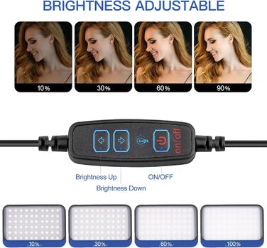 LED відеосвітло UBeesize 2 шт. з регульованим штативом та фільтрами для відеоконференцій, стрімінгу та YouTube