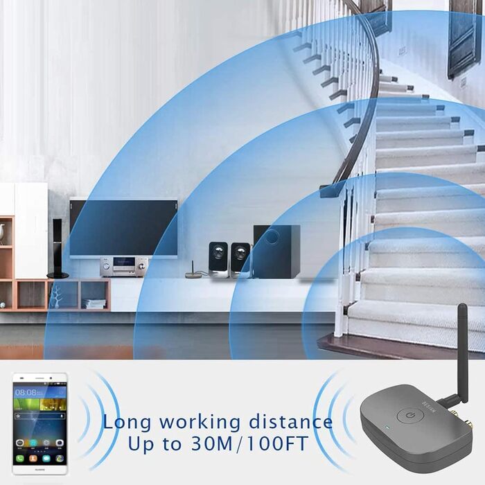 Bluetooth аудіоадаптер Besign Hohe Reichweite BE-RCA: для смартфонів, планшетів, аудіосистем та колонок. RCA, AUX