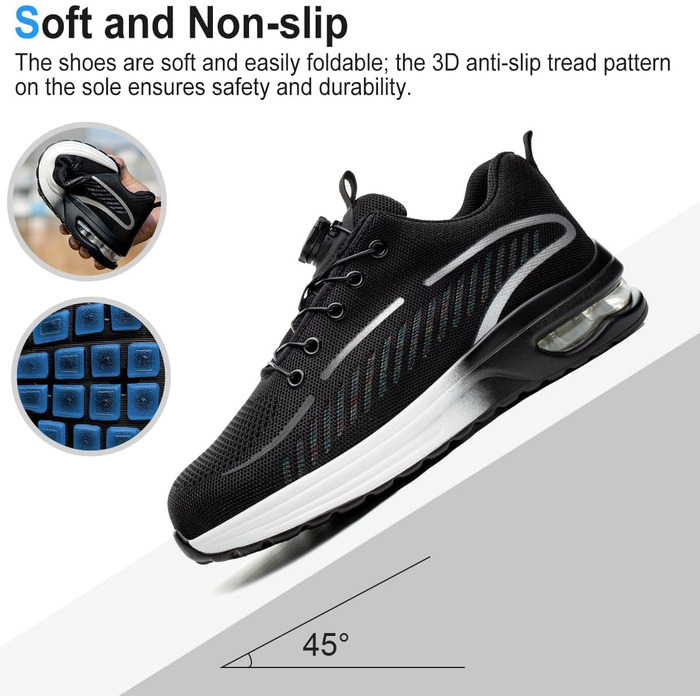 Робочі черевики для чоловіків та жінок. Зі сталевим підноском, легкі, спортивні, неслизькі, дихаючі, модні. Розміри 38-46 EU, 41 EU. Нова мультимодель.