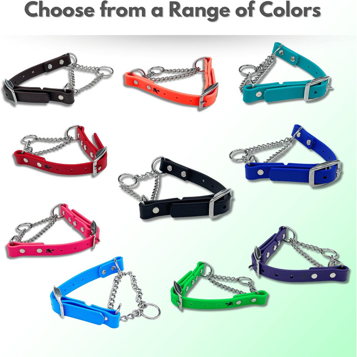 Нашийник для собак Artingale від JI HODGES, Biothane, не тягне, професійна якість, розмір XXS (блакитний)