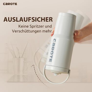 CAROTE Stainless Steel Water Bottle with Straw 960ml, Vacuum Thermos Flask with Flexible Lid, Leak-Proof, BPA-Free, Double-Walled Insulated Bottle for Hot and Cold Drinks