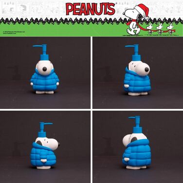 Franco Collectibles Peanuts Snoopy Puffer Coat Soap/Lotion/Hand Sanitizer Dispenser, Resin, Pump Dispenser, 488 ml, Official Licensed Product