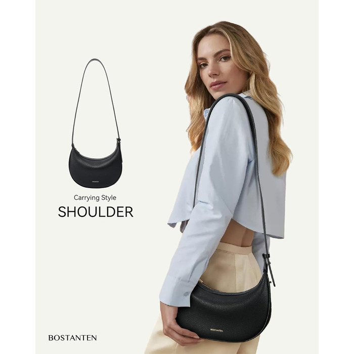 Сумка жіноча BOSTANTEN велика шопер з екошкіри, чорна (1-3320-schwarz)